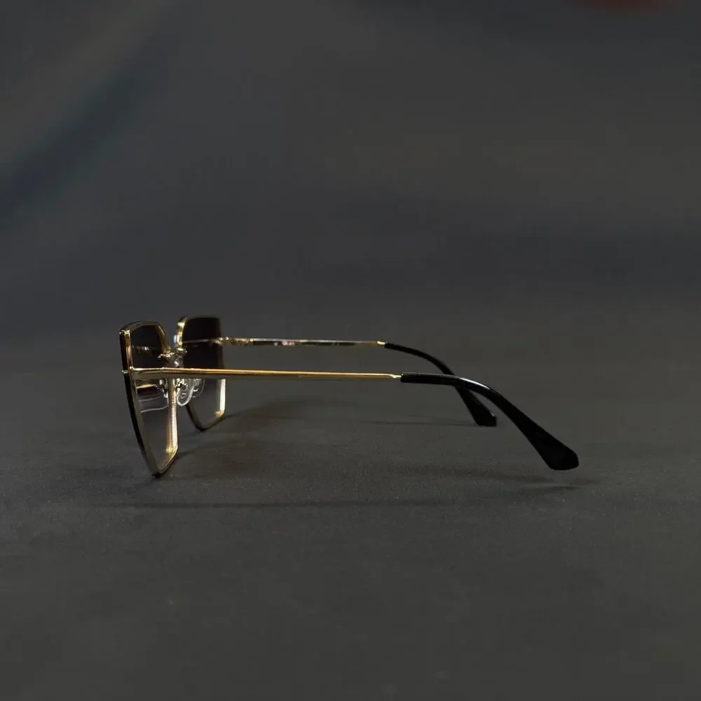 Quay Australia Around The Way 125 Gold Rimless Sunglasses Only Frame